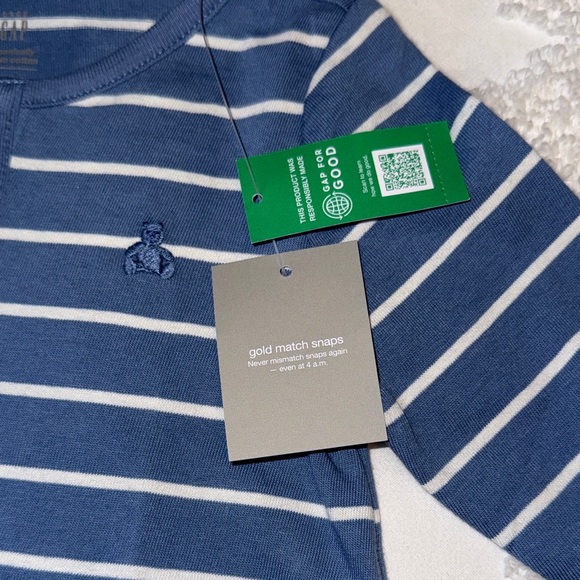 Baby GAP Striped Blue & White Outfit 18-24 Months Soft - Picture 3 of 4